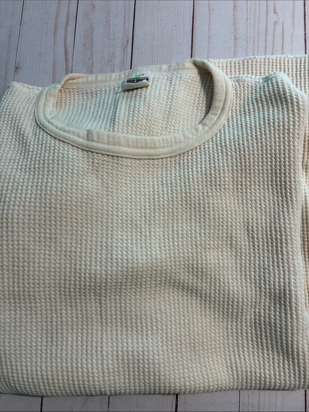 DEEP NORTH LONG JOHNS Thermal Shirt Men's LARGE 42-44 cream Made in USA used